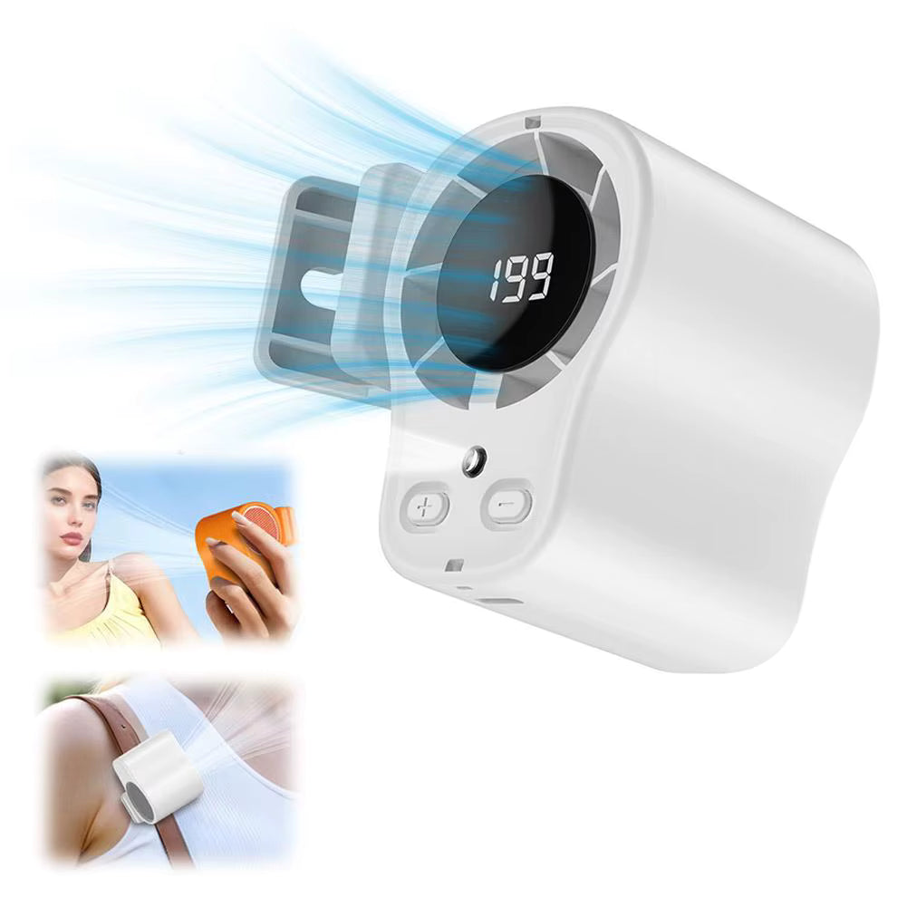 Ventilatore Portatile Display LED con Clip