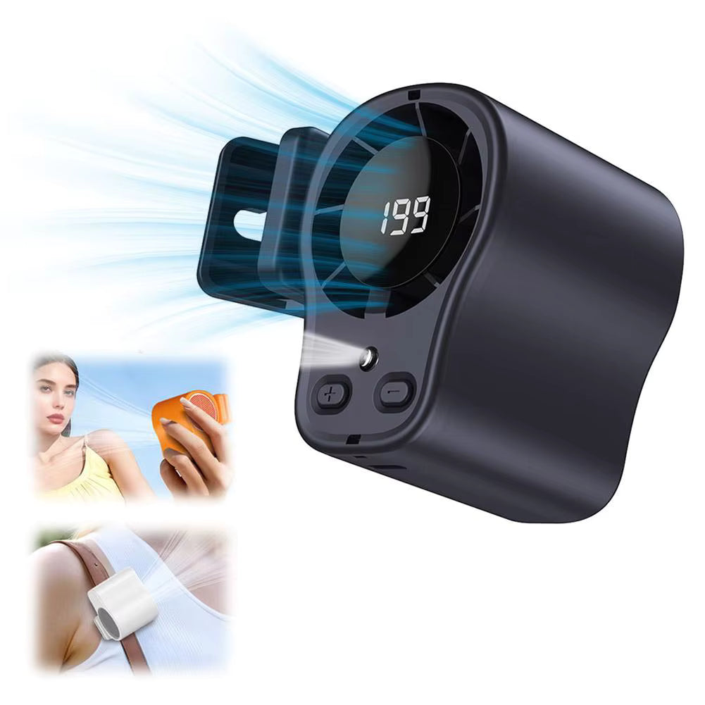 Ventilatore Portatile Display LED con Clip